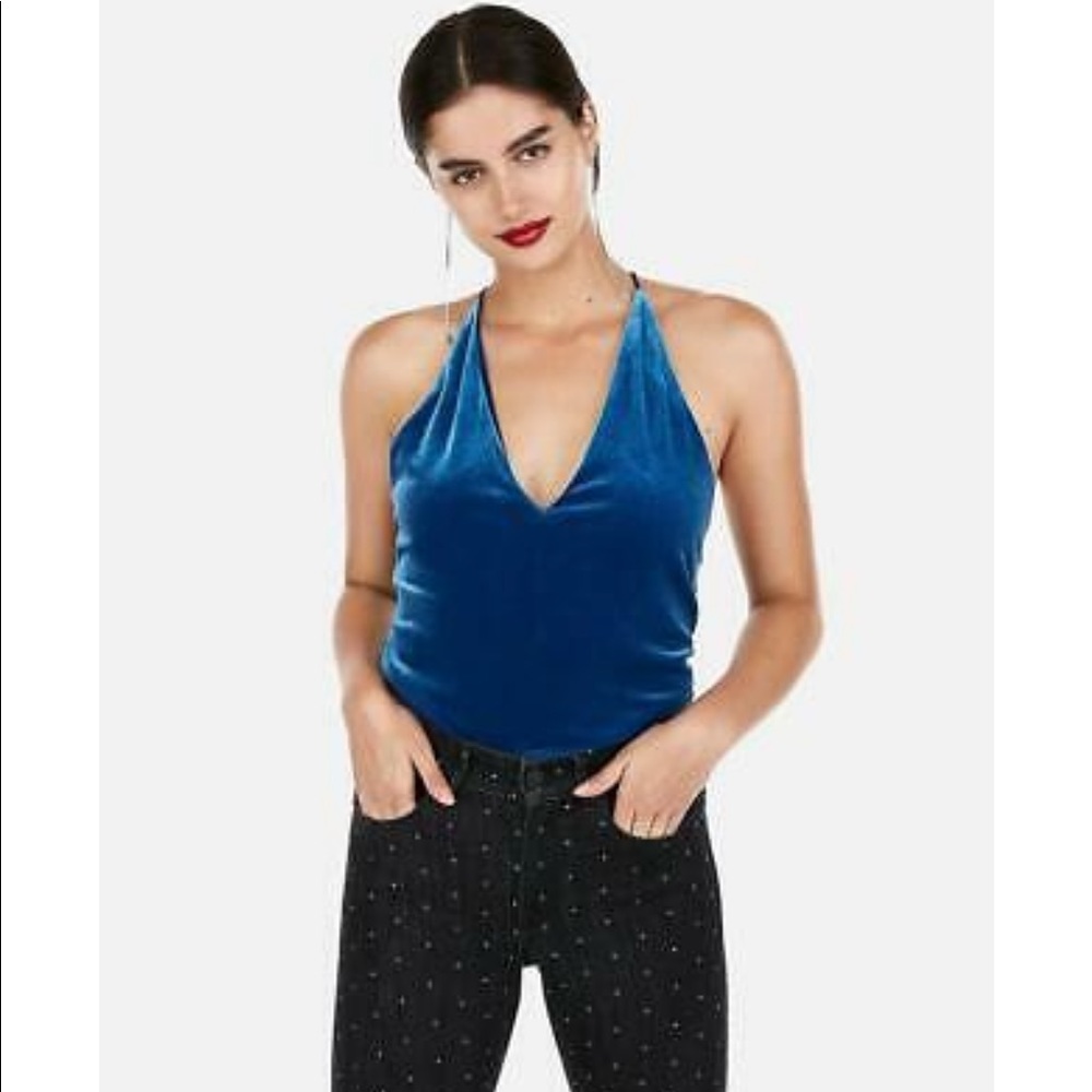 💚2/$30 Express Bright Blue Velvet Cross-Back Tank
